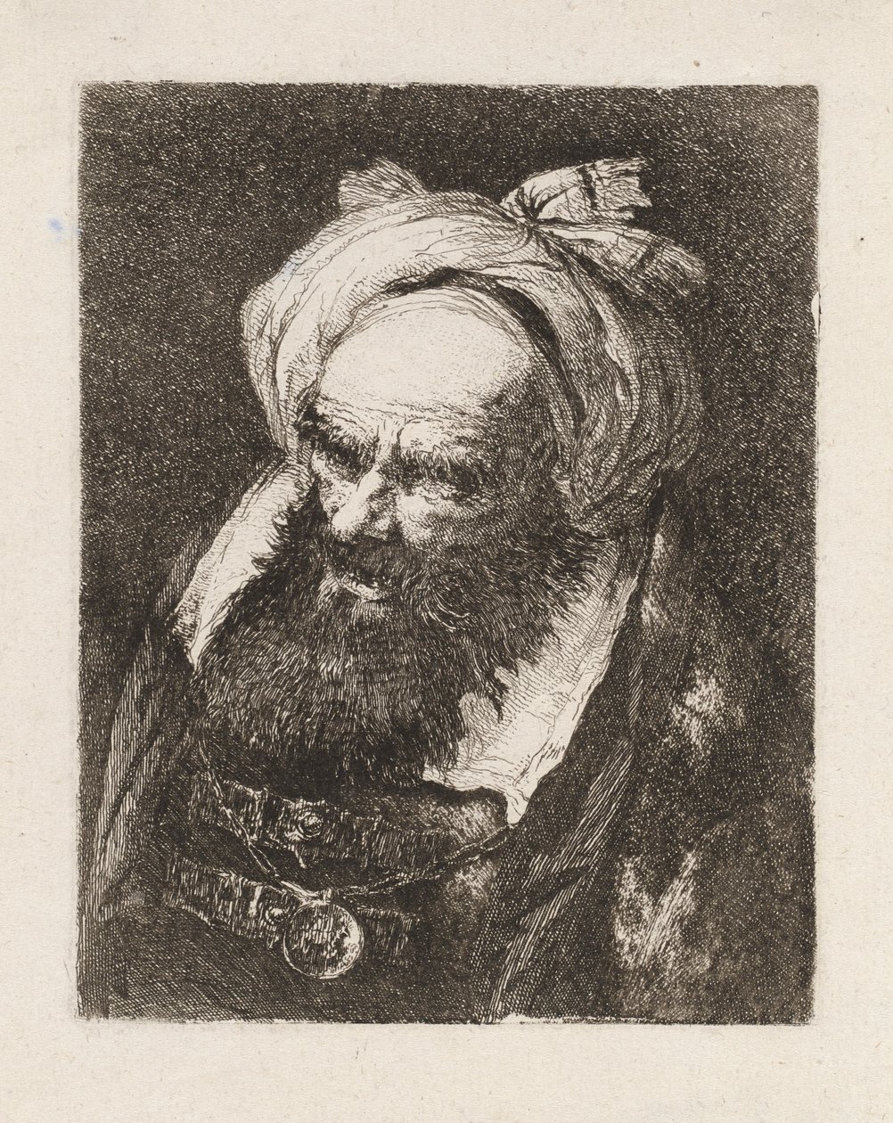 Idős férfi turbánnal, a Raccolta di Teste-ből (Fejgyűjtemény) alkotó: Giovanni Domenico Tiepolo