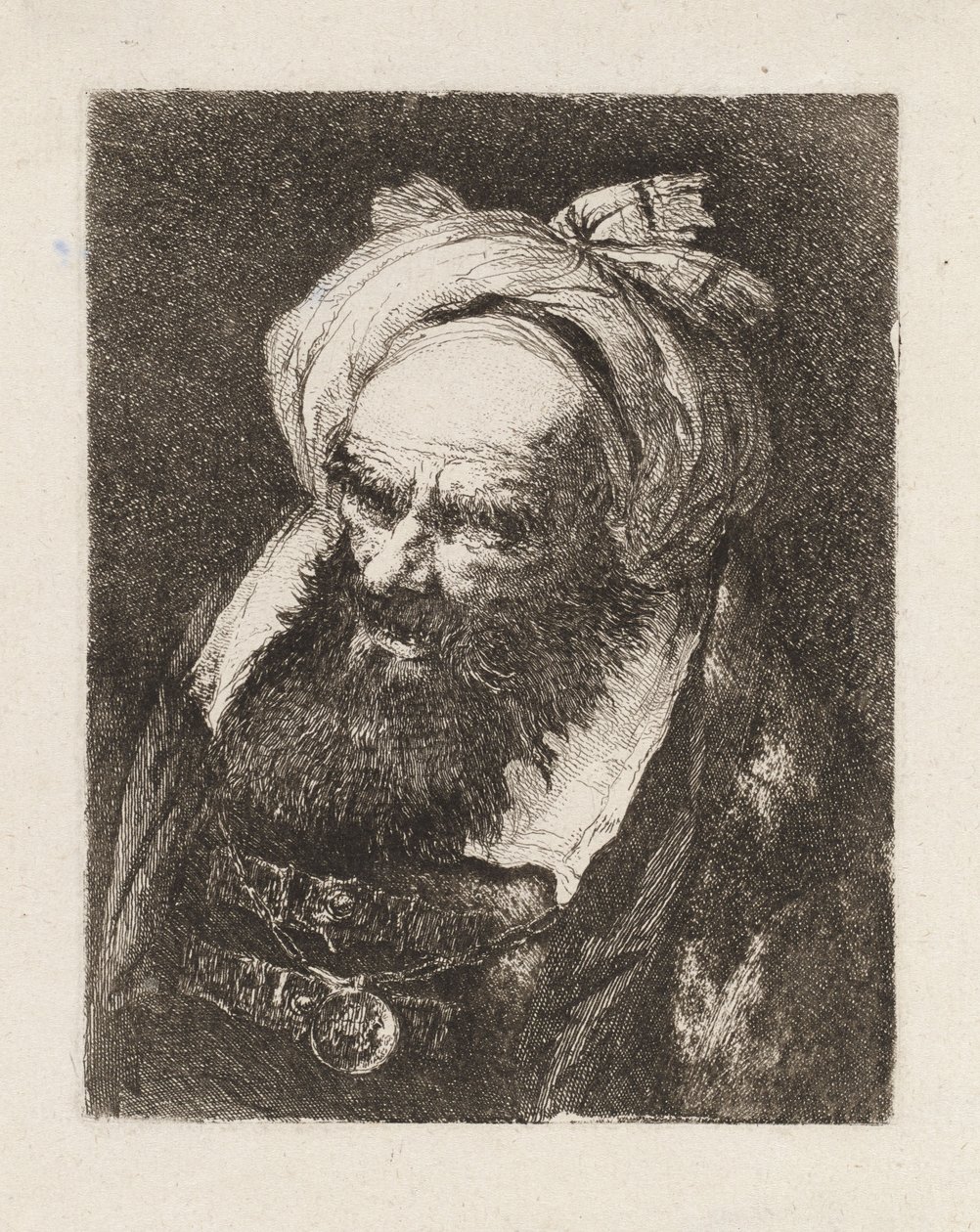 Turbános idős férfi, a Raccolta di Teste (Fejgyűjtemény) című sorozatból alkotó: Giovanni Domenico Tiepolo