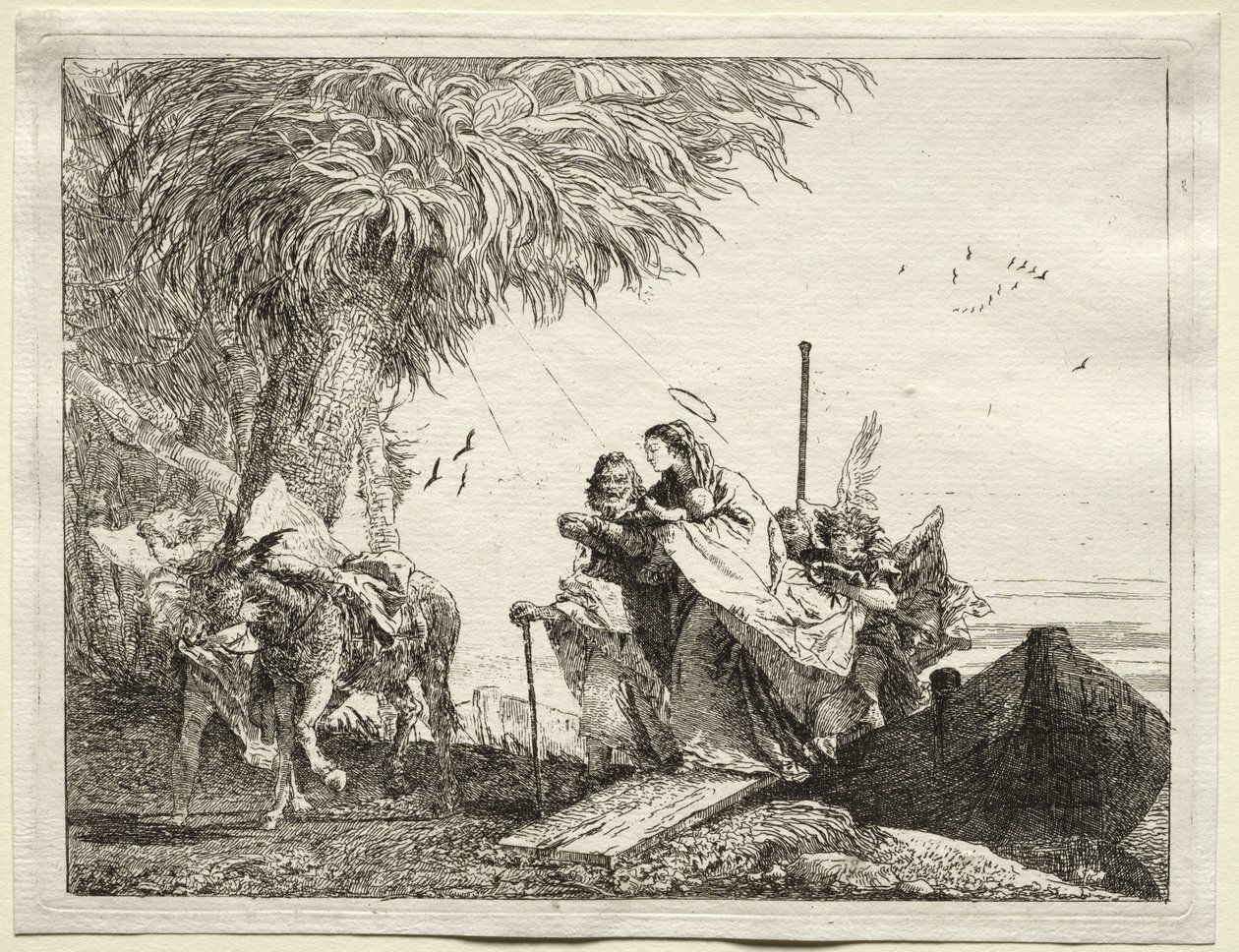 Repülés Egyiptomba: A Szent Család, kiszállás alkotó: Giovanni Domenico Tiepolo