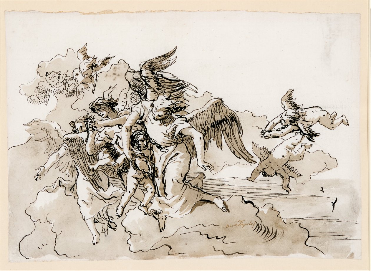 Repülő angyalok és putti alkotó: Giovanni Domenico Tiepolo
