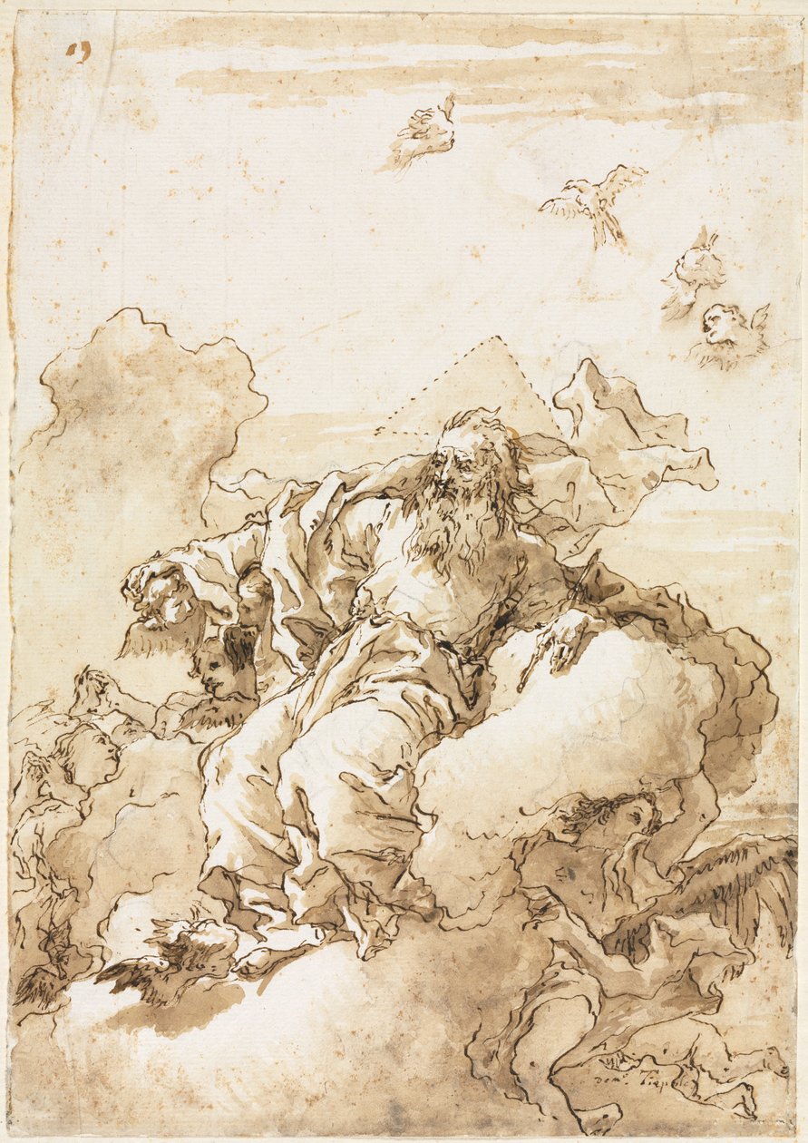 Isten, az Atya a Szentháromság szimbólumával, 1758 vagy azután. alkotó: Giovanni Domenico Tiepolo
