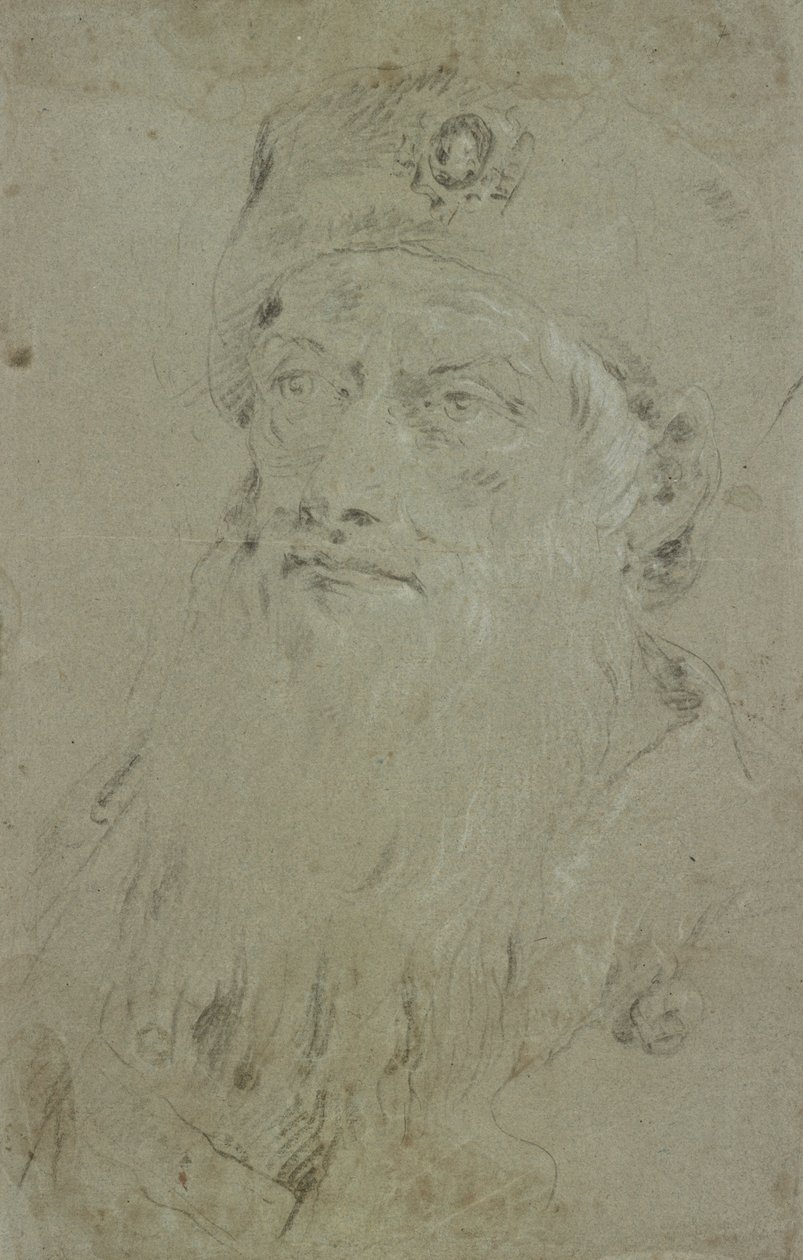 Szakállas keleti férfi feje alkotó: Giovanni Domenico Tiepolo