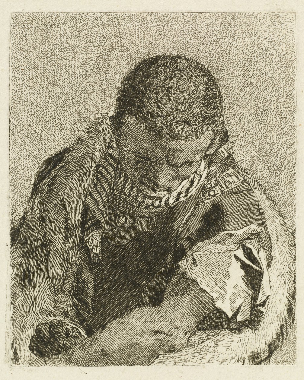 Egy Moor Bending Forward vezetője alkotó: Giovanni Domenico Tiepolo