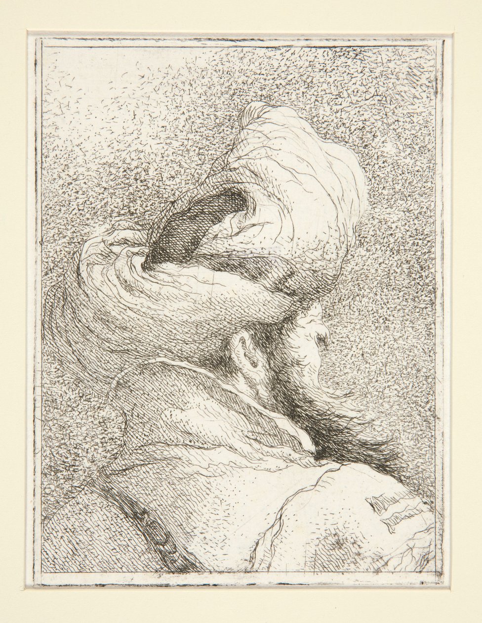 Egy török feje, a Raccolta di Teste, Libro Secondo című sorozatból (Fejek gyűjteménye, második könyv) alkotó: Giovanni Domenico Tiepolo