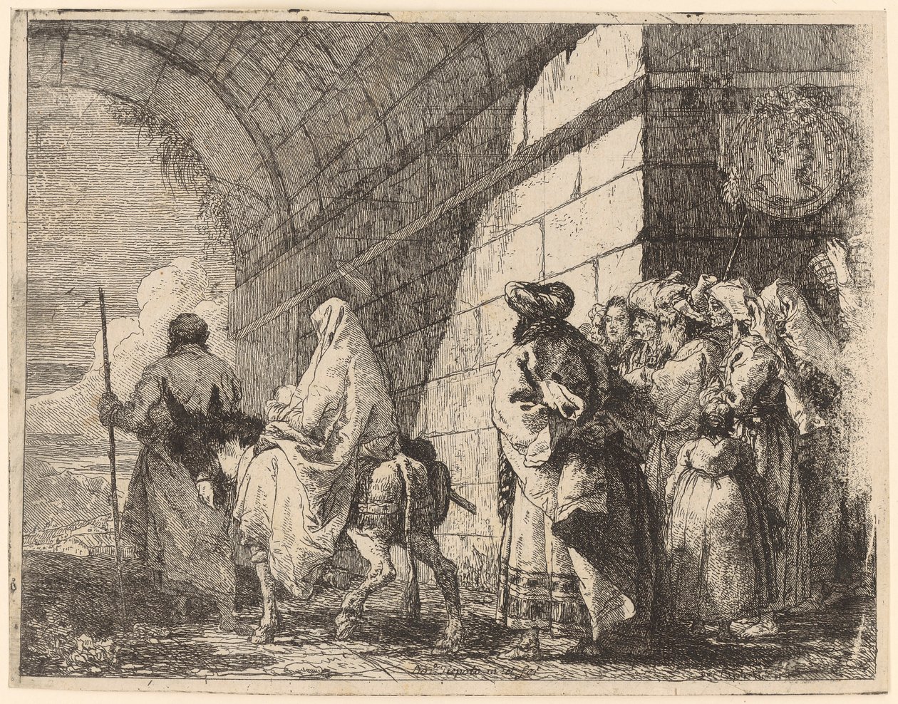 A Szent Család elhagyja a várost alkotó: Giovanni Domenico Tiepolo