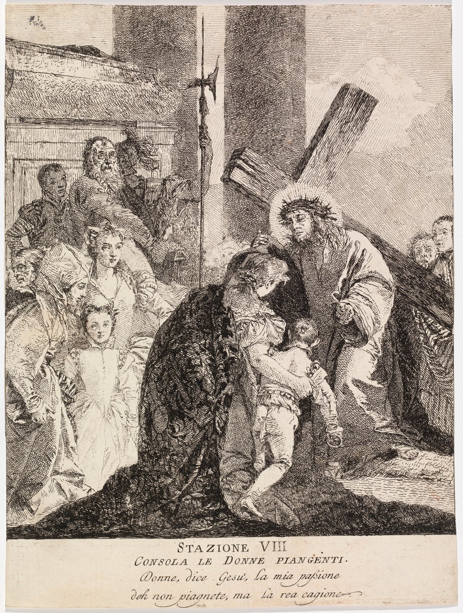 Jézus megvigasztalja a síró jeruzsálemi asszonyokat alkotó: Giovanni Domenico Tiepolo