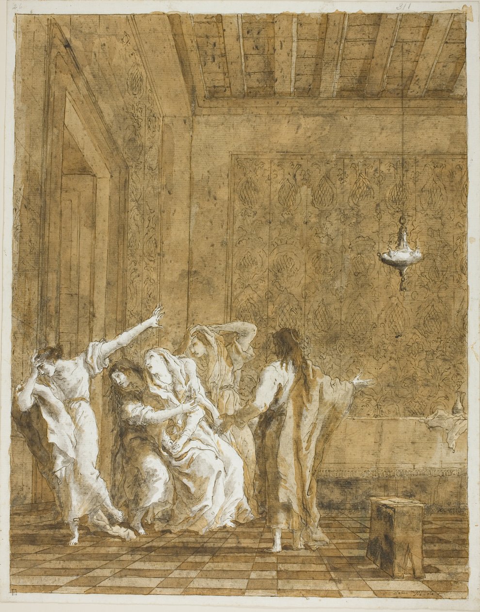 Jézus Jairus házában alkotó: Giovanni Domenico Tiepolo