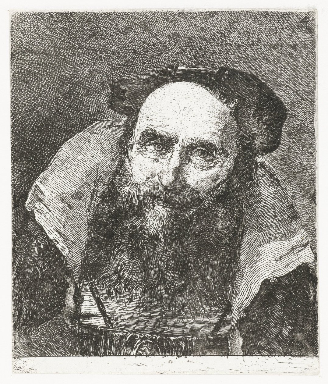 mosolygó öregember Fejgyűjtemény (sorozat címe) Raccolta di Teste (sorozat címe) alkotó: Giovanni Domenico Tiepolo