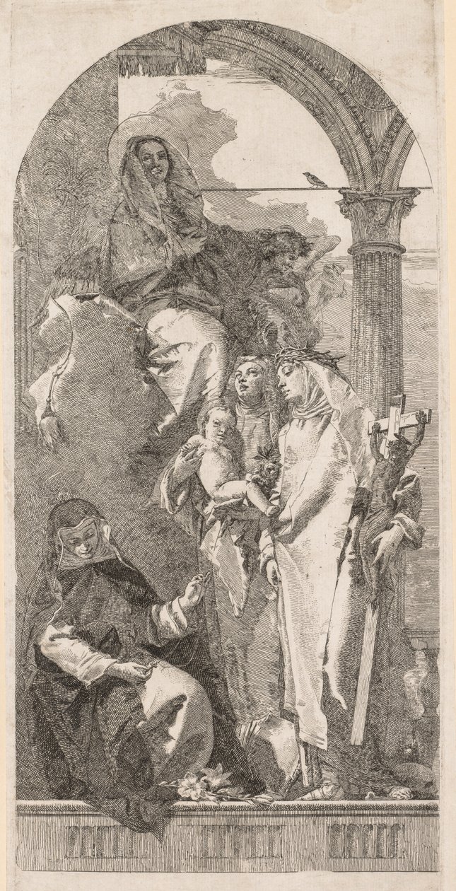 Madonna Szent Ágnessel, Katalinnal és Rosával alkotó: Giovanni Domenico Tiepolo