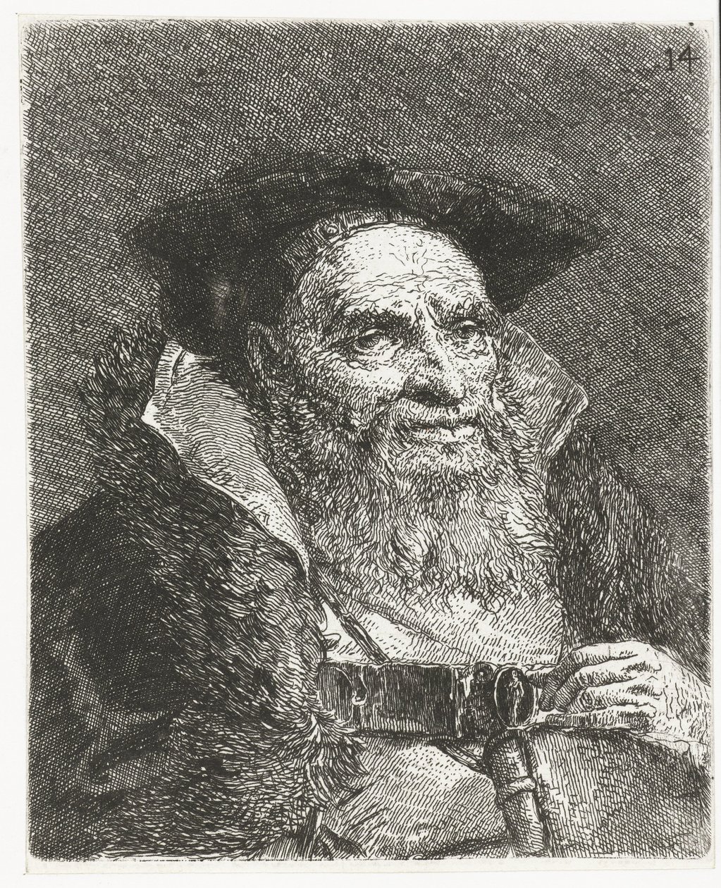 Férfi berettel Fejgyűjtemény (sorozat címe) Raccolta di Teste (sorozat címe) alkotó: Giovanni Domenico Tiepolo