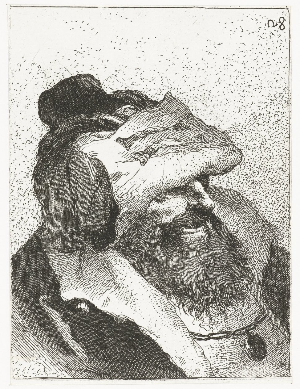Férfi felhajtott kalappal Fejgyűjtemény (sorozat címe) Raccolta di Teste (sorozat címe) alkotó: Giovanni Domenico Tiepolo