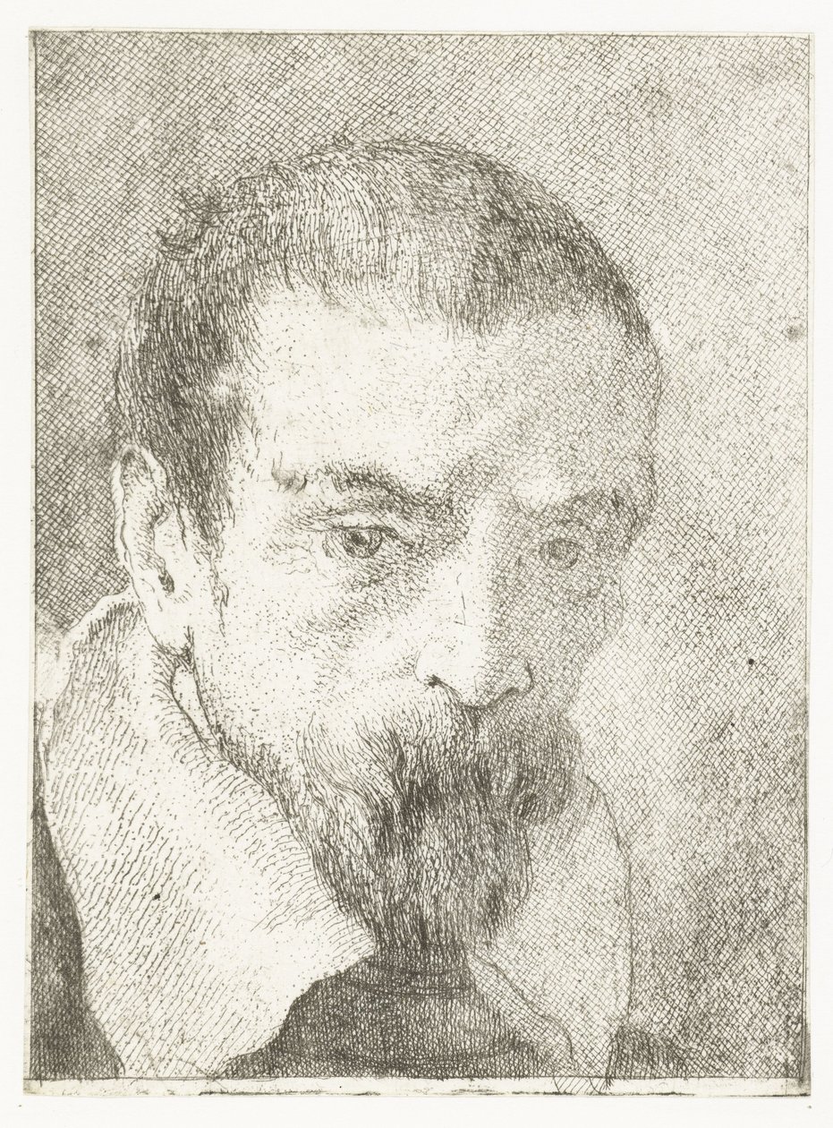 Férfi kis szakállal fejfedő nélkül Fejgyűjtemény (sorozat címe) Raccolta di Teste (sorozat címe) alkotó: Giovanni Domenico Tiepolo