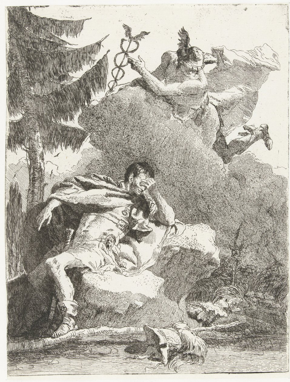 Mercurius megjelenik Aeneas álmában alkotó: Giovanni Domenico Tiepolo