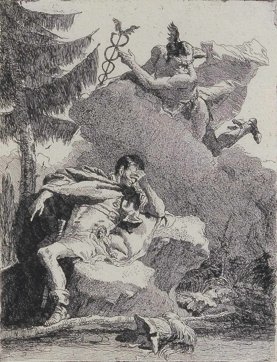 Merkúr megjelenik Aeneasnak álomban, 1757. alkotó: Giovanni Domenico Tiepolo