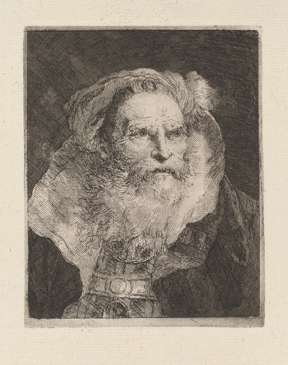 Meditáló öregember, a Raccolta di Teste-ből (Fejgyűjtemény) alkotó: Giovanni Domenico Tiepolo