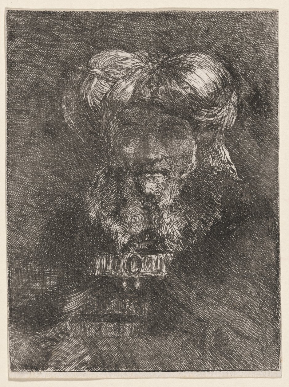 Rembrandt stílusában festett öregember alkotó: Giovanni Domenico Tiepolo