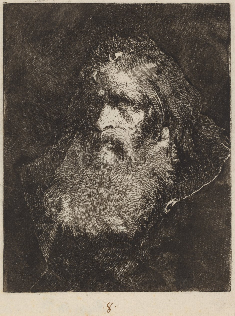 Öreg ember csupasz fejjel alkotó: Giovanni Domenico Tiepolo