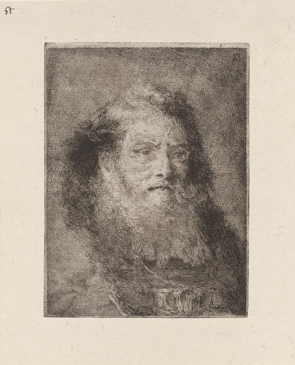 Öreg ember csupasz fejjel, a Raccolta di Teste-ből (Fejgyűjtemény) alkotó: Giovanni Domenico Tiepolo