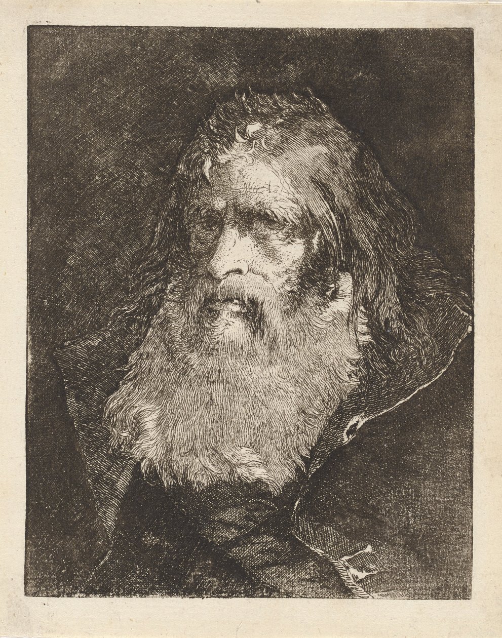 Öreg ember csupasz fejjel, a Raccolta di Teste-ből (Fejgyűjtemény) alkotó: Giovanni Domenico Tiepolo