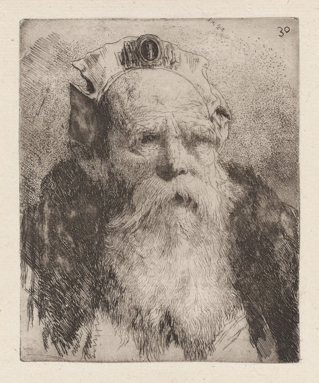 Öregember szakállal, a Raccolta di Teste (Fejgyűjtemény) című sorozatból alkotó: Giovanni Domenico Tiepolo