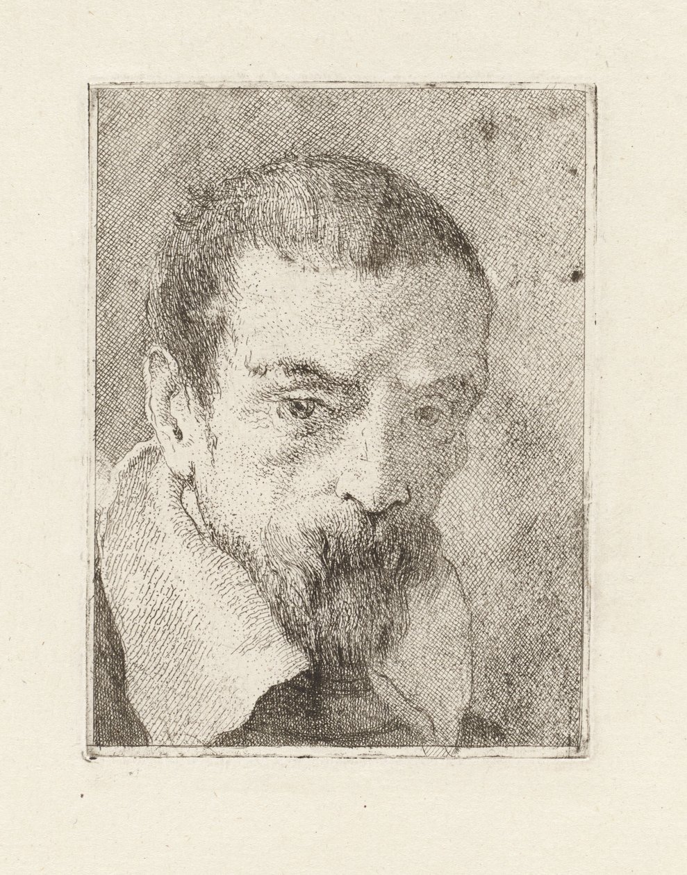 Szakállas, fedetlen fejű öregember, a Raccolta di Teste (Fejgyűjtemény) című sorozatból alkotó: Giovanni Domenico Tiepolo