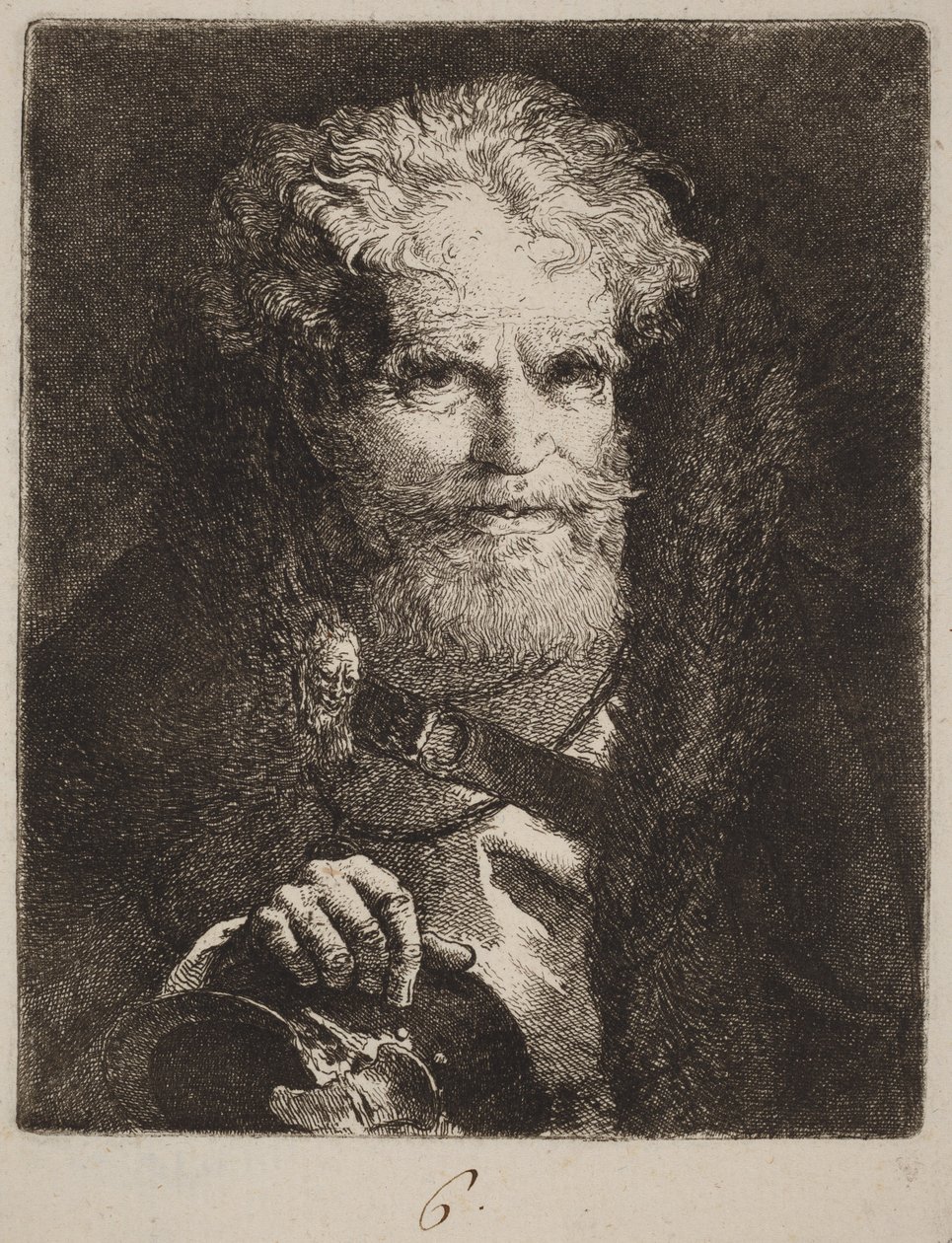 Sisakos öregember alkotó: Giovanni Domenico Tiepolo