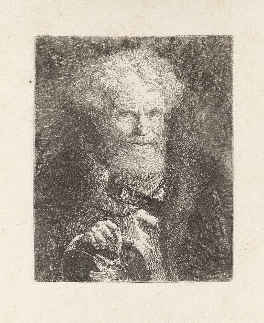 Sisakos öregember, a Raccolta di Teste-ből (Fejgyűjtemény) alkotó: Giovanni Domenico Tiepolo