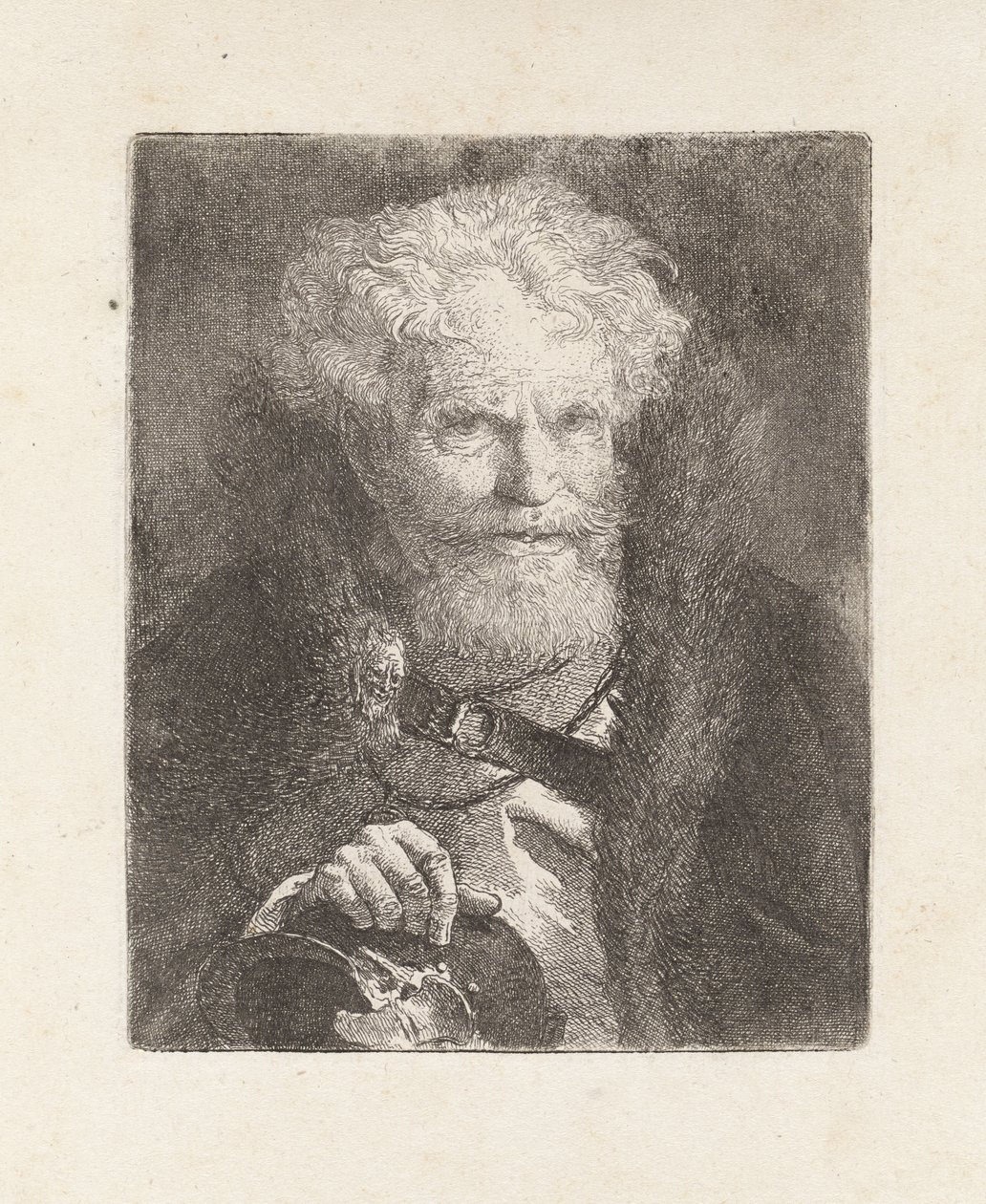 Idős férfi sisakkal, a Raccolta di Teste (Fejgyűjtemény) című sorozatból alkotó: Giovanni Domenico Tiepolo