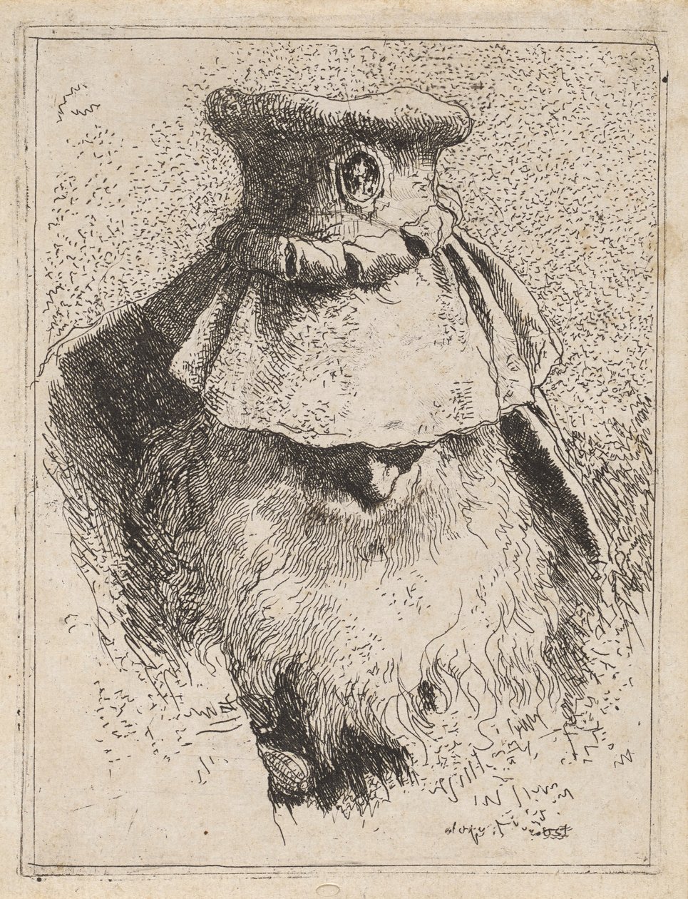 Öreg ember nagy kalapban, a Raccolta di Teste-ből (Fejgyűjtemény) alkotó: Giovanni Domenico Tiepolo