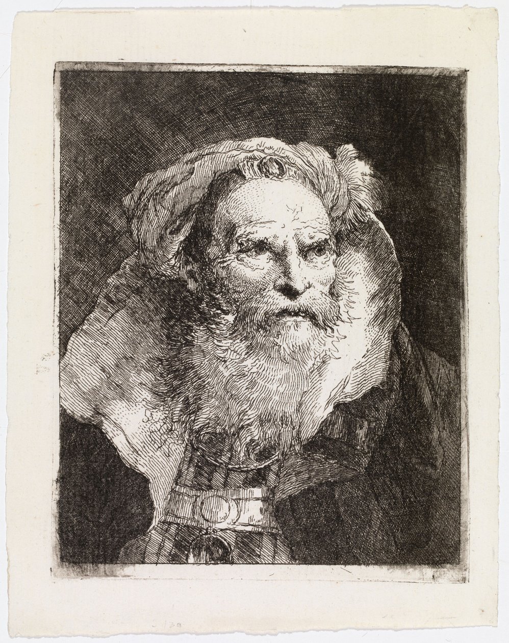 Turbános öregember, jobbra fordulva alkotó: Giovanni Domenico Tiepolo