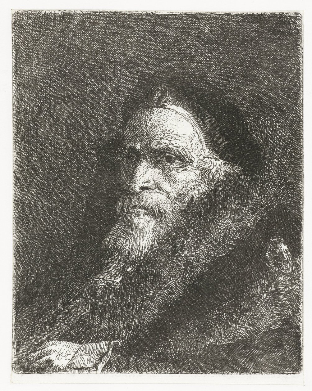 Öreg ember bundában Fejgyűjtemény (sorozat címe) Raccolta di Teste (sorozat címe) alkotó: Giovanni Domenico Tiepolo