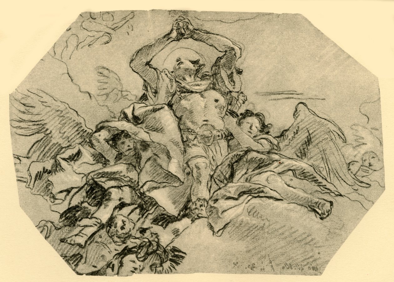 Imádkozó szent angyalokkal körülvéve, 1762, 1928 alkotó: Giovanni Domenico Tiepolo