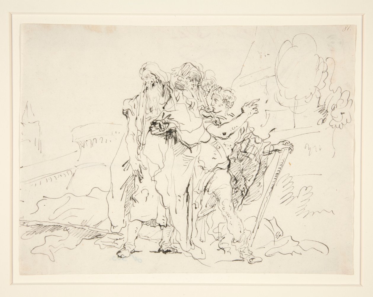 Priamosz és társai Trója falain kívül alkotó: Giovanni Domenico Tiepolo