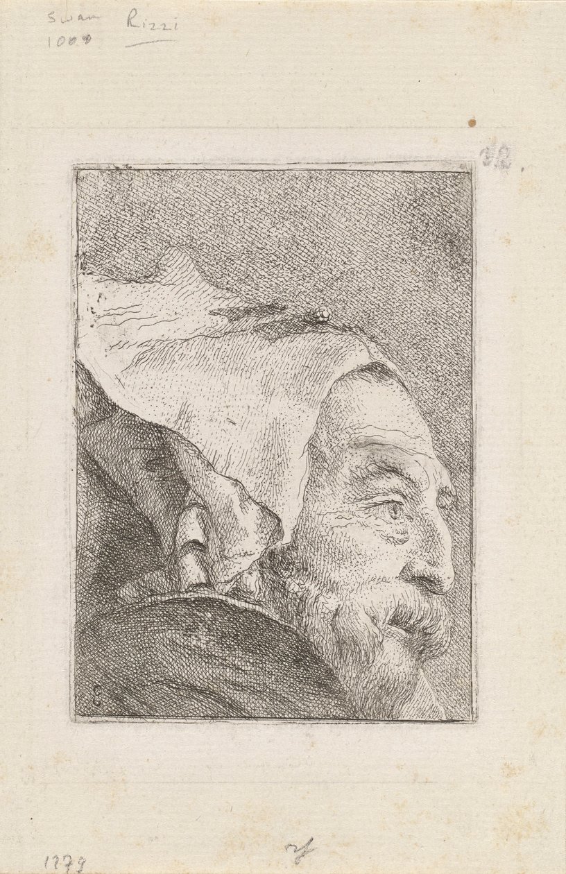 Egy öregember profilja, a Raccolta di Teste-ből (Fejgyűjtemény) alkotó: Giovanni Domenico Tiepolo