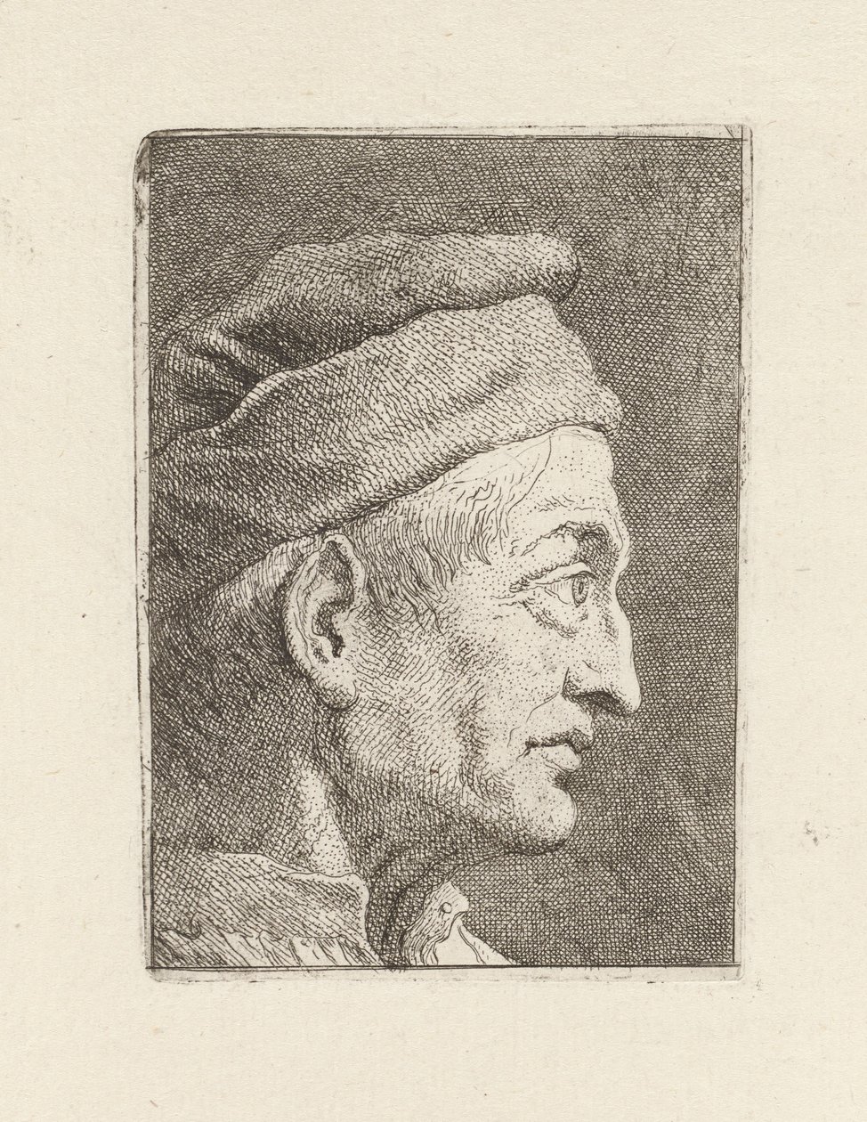 Egy öregember profilja, a Raccolta di Teste (Fejgyűjtemény) sorozatból alkotó: Giovanni Domenico Tiepolo