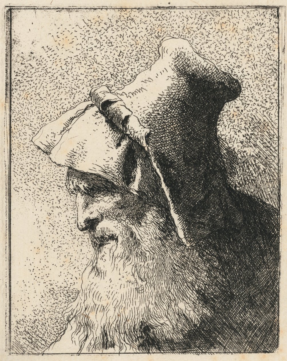 Egy szakállas öregember profilja alkotó: Giovanni Domenico Tiepolo