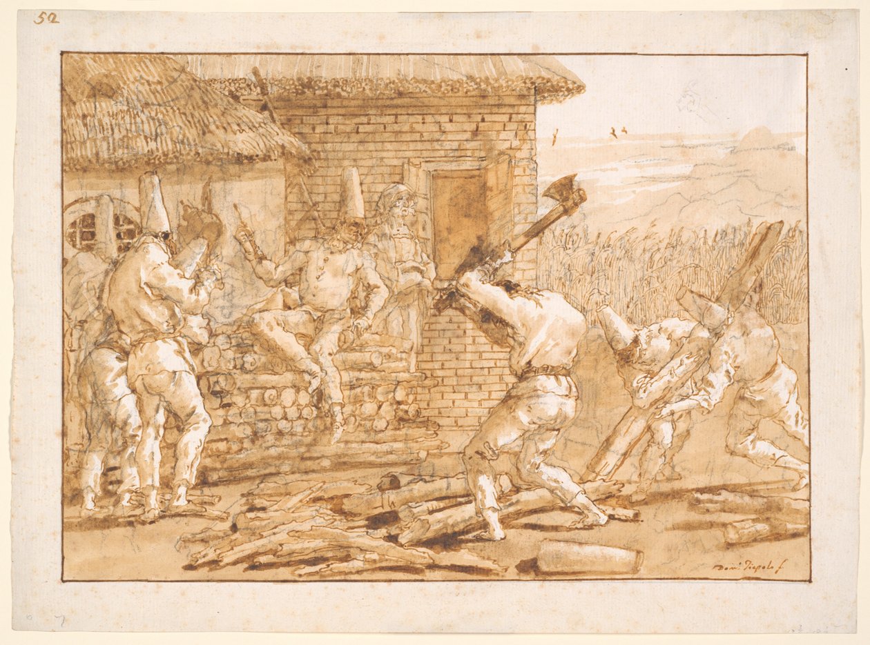 Punchinello rönkök alkotó: Giovanni Domenico Tiepolo
