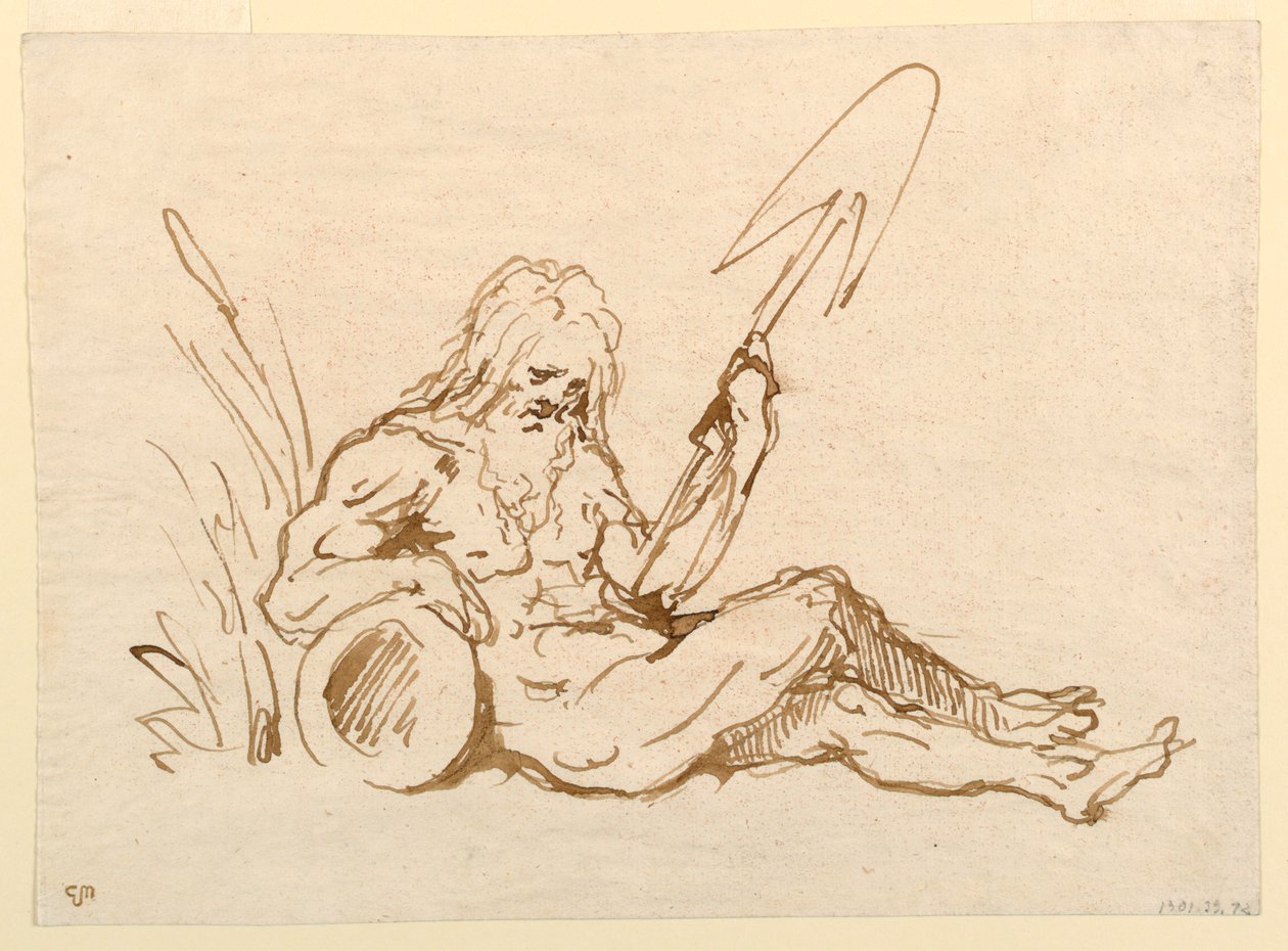 Vázlat egy folyóistenről alkotó: Giovanni Domenico Tiepolo