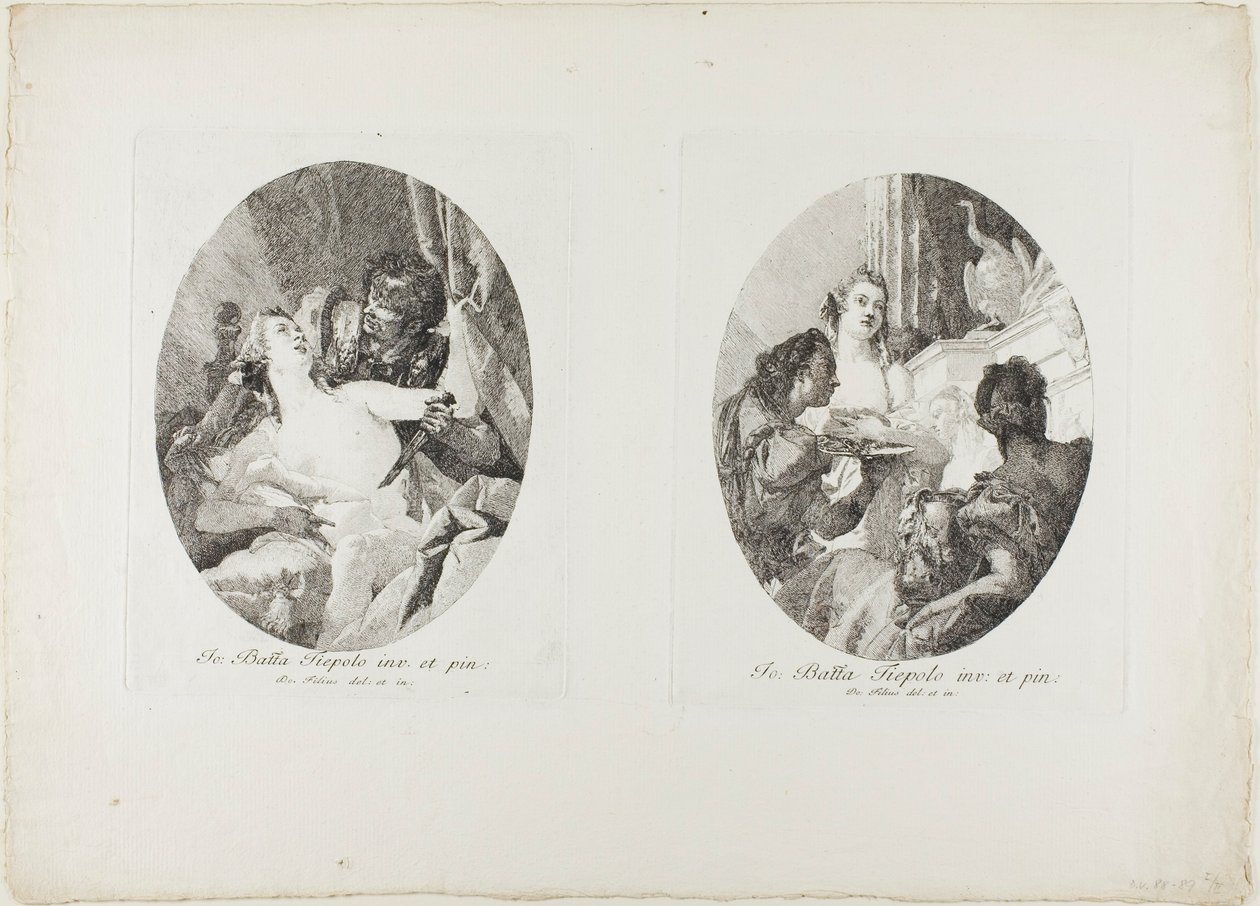Tarquint, Lukréciát és Kleopátrát ajándékokkal tüntették ki alkotó: Giovanni Domenico Tiepolo