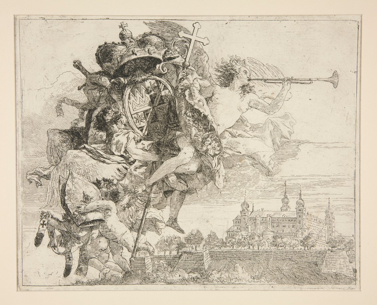 Carl Philipp von Greiffenklau karjai, a Festői ötletek az egyiptomi repülésen (Flight into Egypt) című sorozatból alkotó: Giovanni Domenico Tiepolo