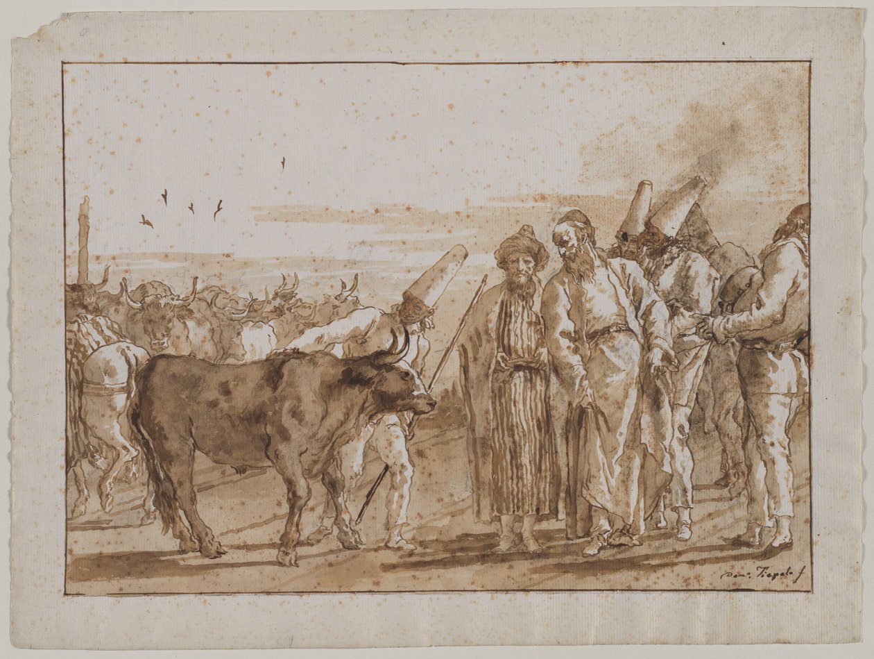 A szarvasmarha eladó alkotó: Giovanni Domenico Tiepolo