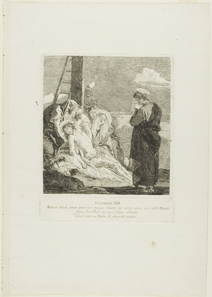 A letétel, tizenharmadik lemez a Keresztút stációiból alkotó: Giovanni Domenico Tiepolo