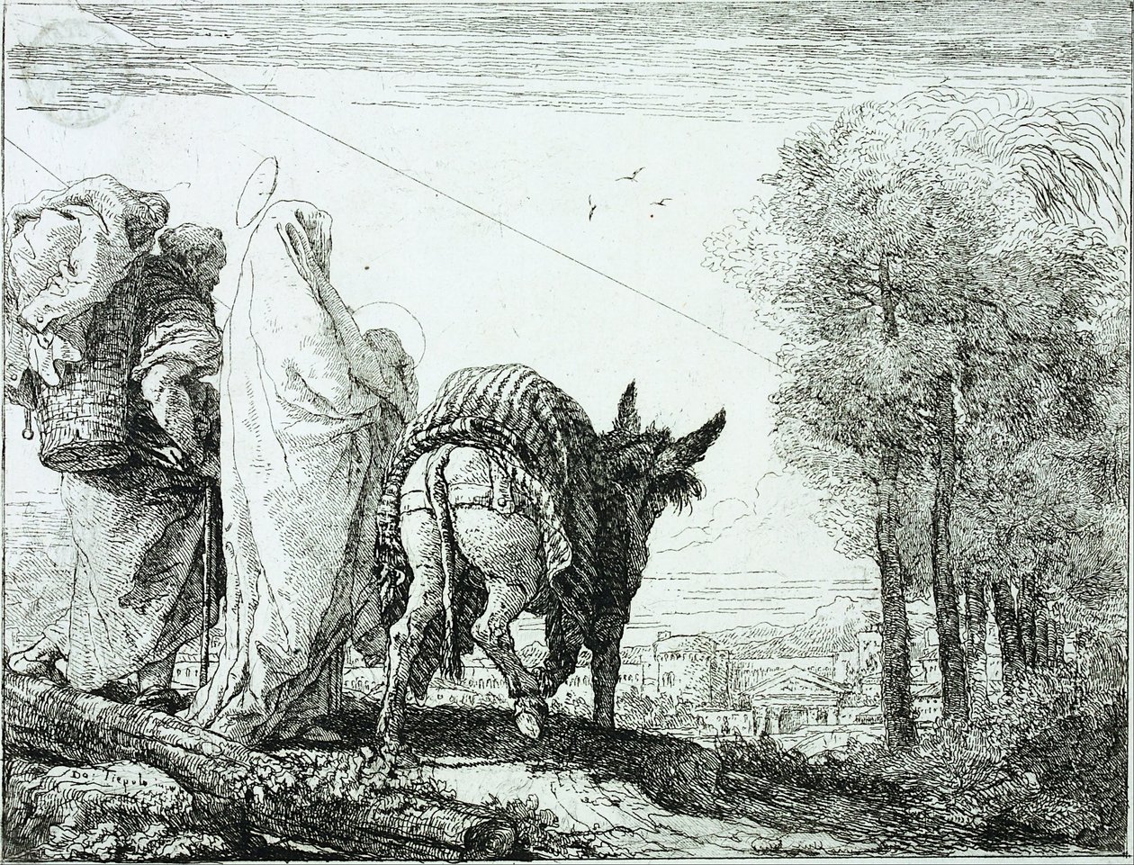 Az egyiptomi menekülés alkotó: Giovanni Domenico Tiepolo