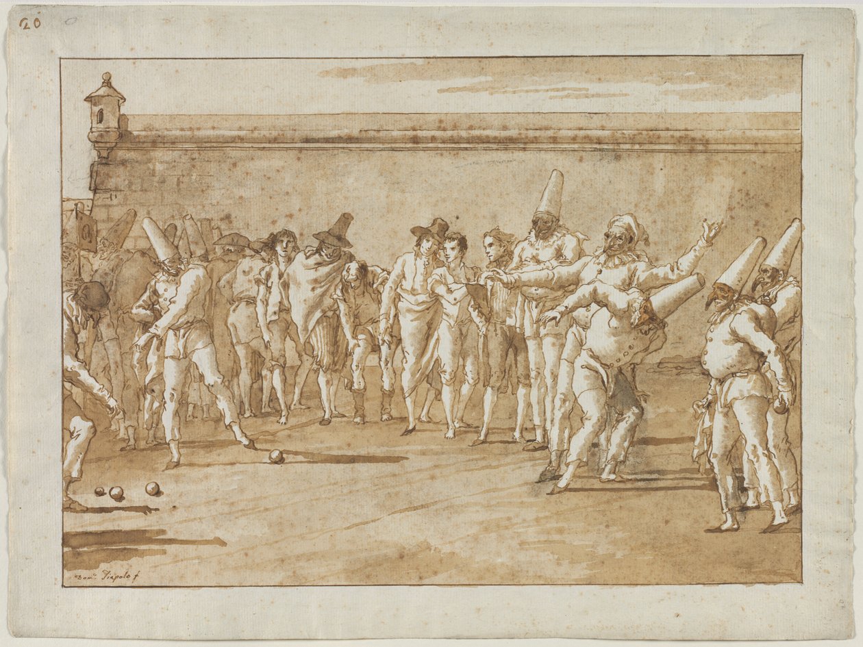 The Game of Bowls, 1790-es évek. alkotó: Giovanni Domenico Tiepolo