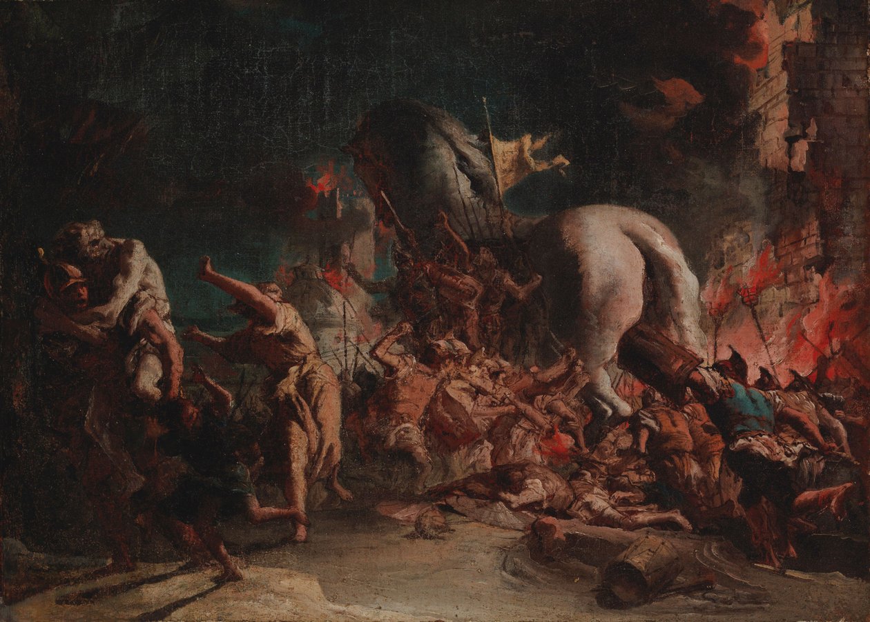 A görögök kifosztják Tróját alkotó: Giovanni Domenico Tiepolo