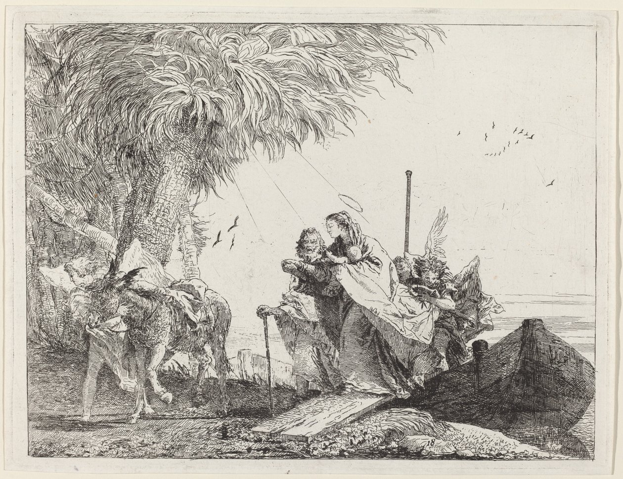 A Szent Család kiszállása alkotó: Giovanni Domenico Tiepolo