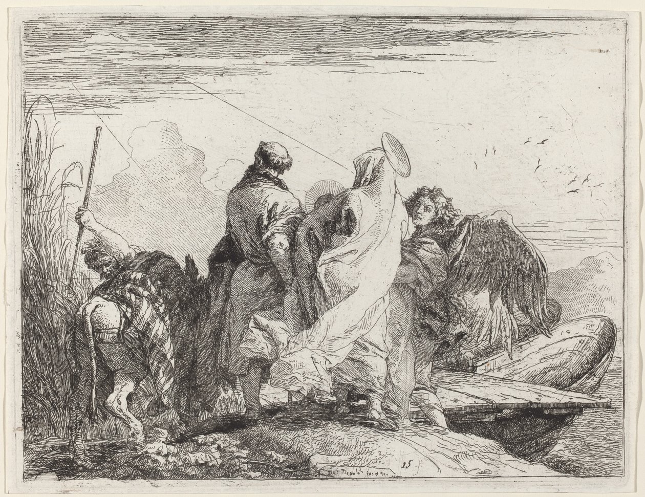 A Szent Család indulni készül alkotó: Giovanni Domenico Tiepolo