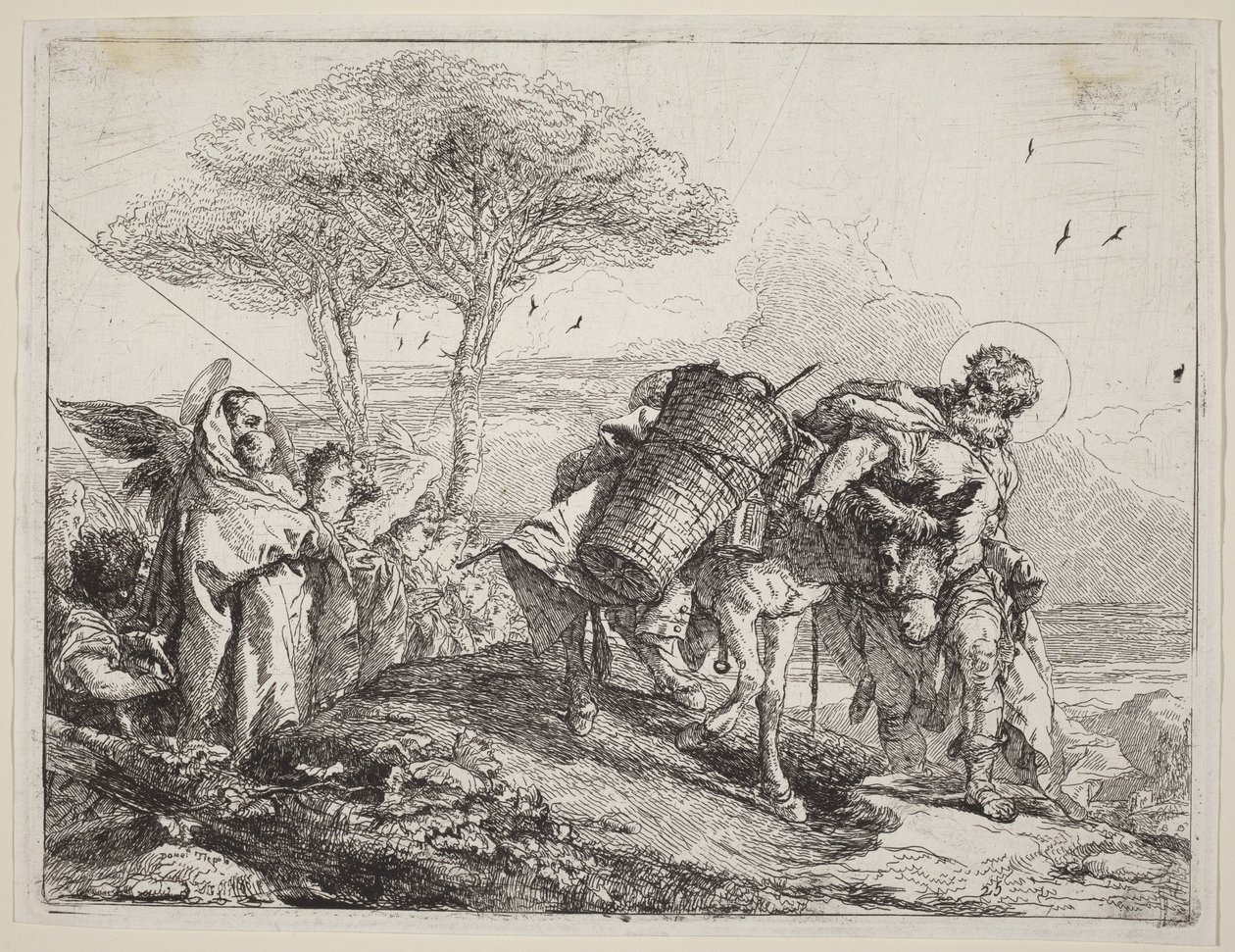 A bal oldalon a Madonna és a Gyermek, angyalok sorával alkotó: Giovanni Domenico Tiepolo