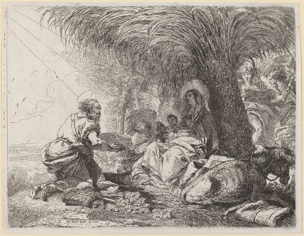 A többiek a repülésben Józseffel imádatban alkotó: Giovanni Domenico Tiepolo