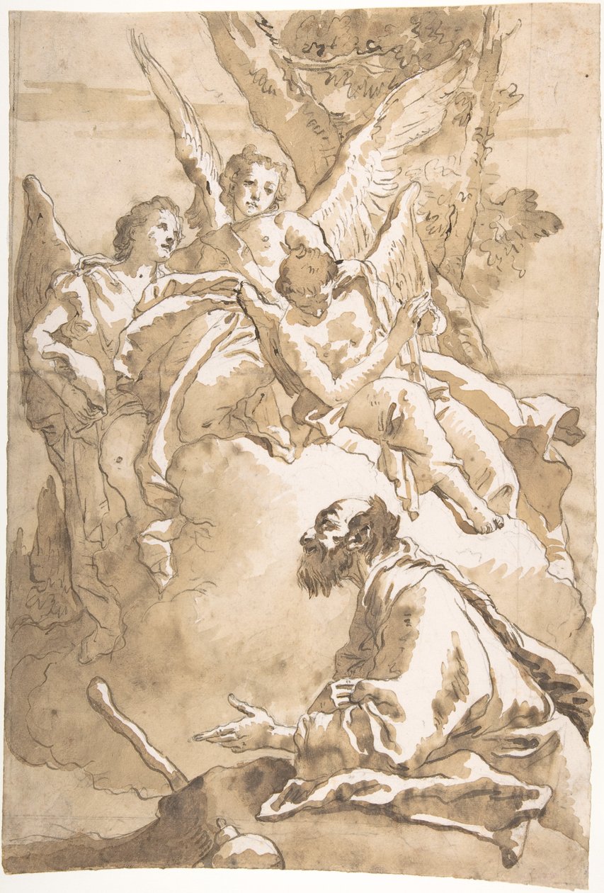 A három angyal, akik Ábrahám előtt megjelentek a Mamre-i tölgyeknél alkotó: Giovanni Domenico Tiepolo